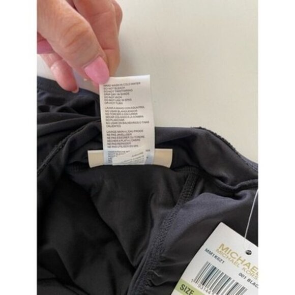 MICHAEL Michael Kors Logo Chain Black One Piece Swimsuit Size 8 Padded $122 NWT - Picture 6 of 6